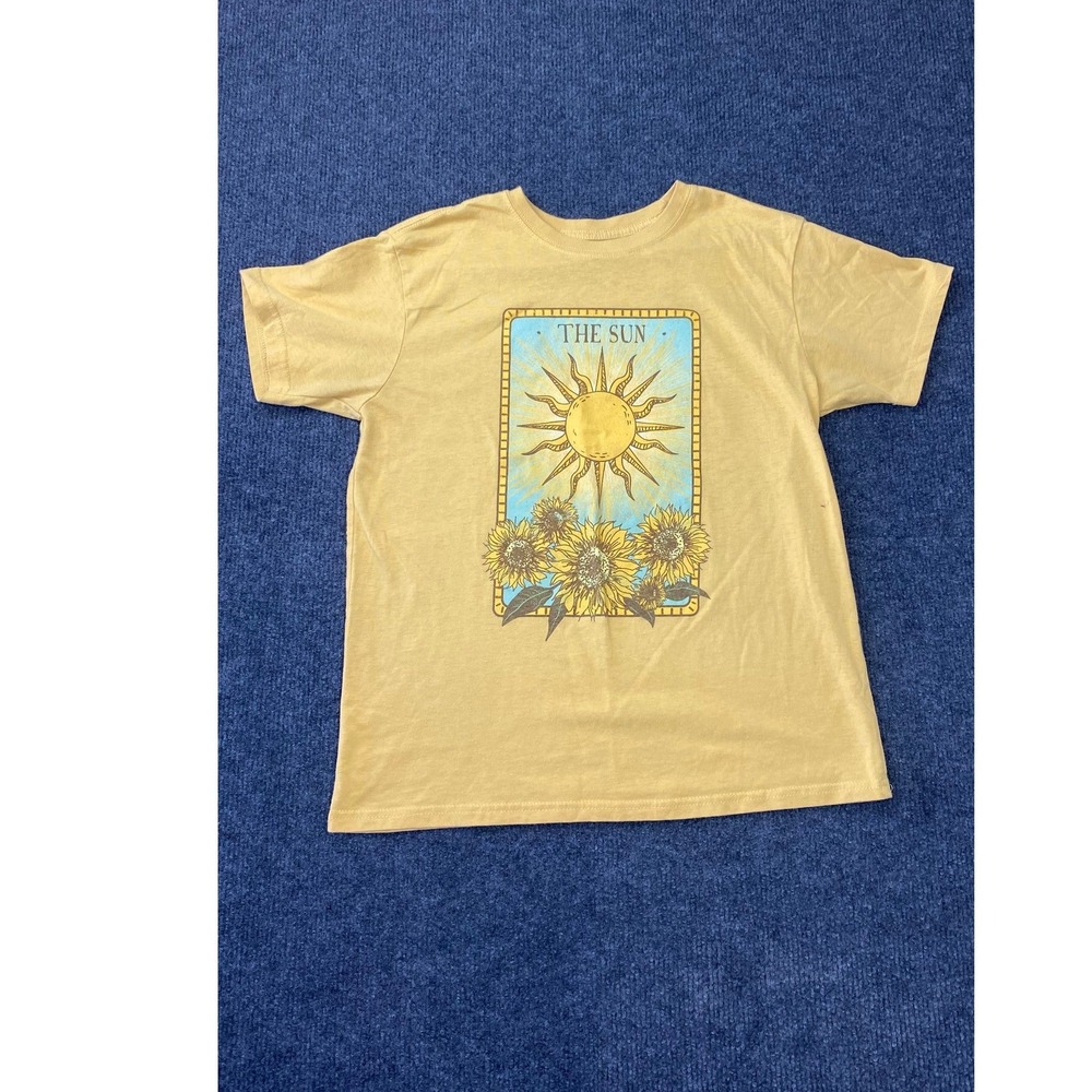 The Sun Tarot Card Graphic T-Shirt Yellow Sunflower Celestial Tee Small - Picture 1 of 12